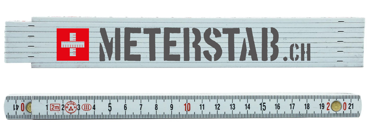 M820-Der Preiswerte Meterstab aus Kunststoff inklusive beidseitigen Druck CHF 5.10.-