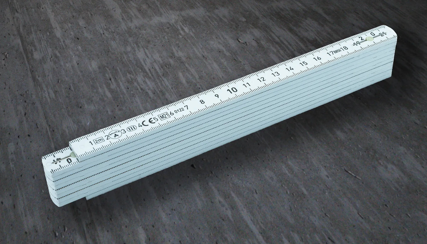 M850-  Der Profimeterstab aus Kunststoff (weiss) inklusive beidseitigen Druck CHF 7.10.-