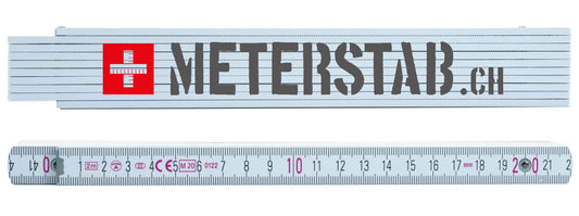 M500-Der Premium Holzmeter (weiss oder natur) inklusive beidseitigen Druck ab CHF 5.10.-